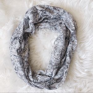 Silver-gray infinity scarf, with some shimmer